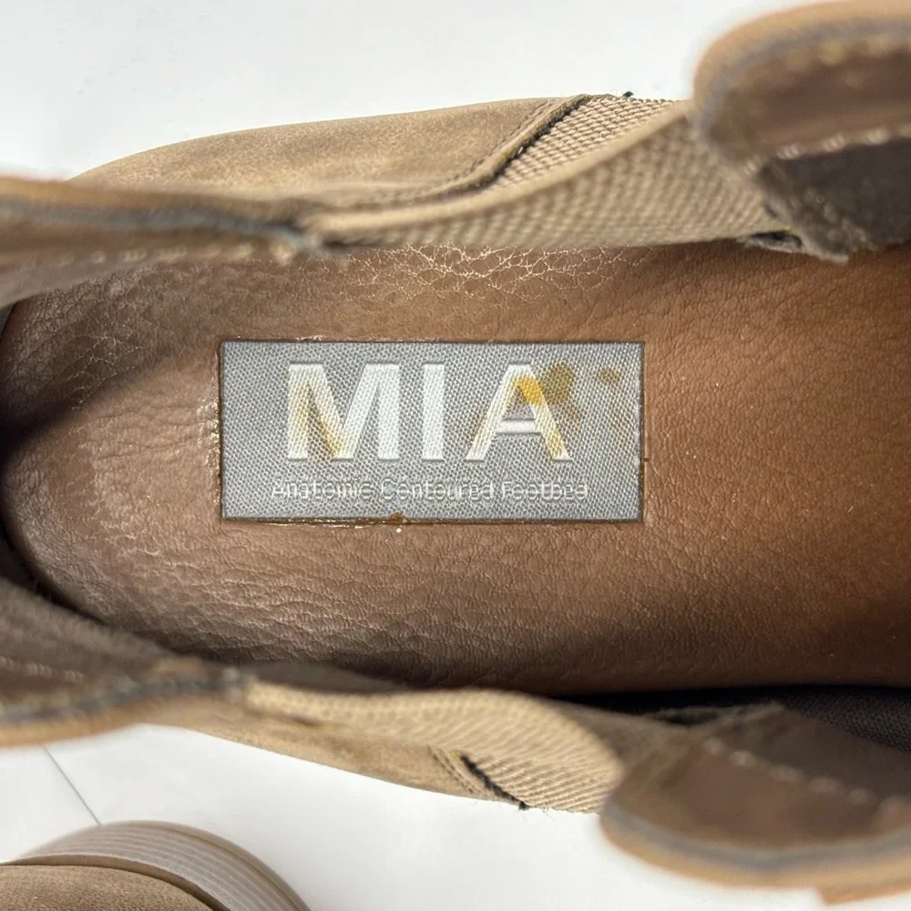 ✨MIA Tan Vegan Leather Ankle Booties Size 8.5